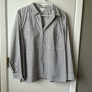 J. Jill Striped Button Down Shirt Size M